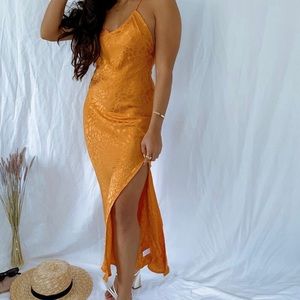 Orange Leopard (Silk like) Dress